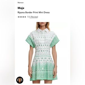 MAJE Ripana Border Print Mini Dress size 1